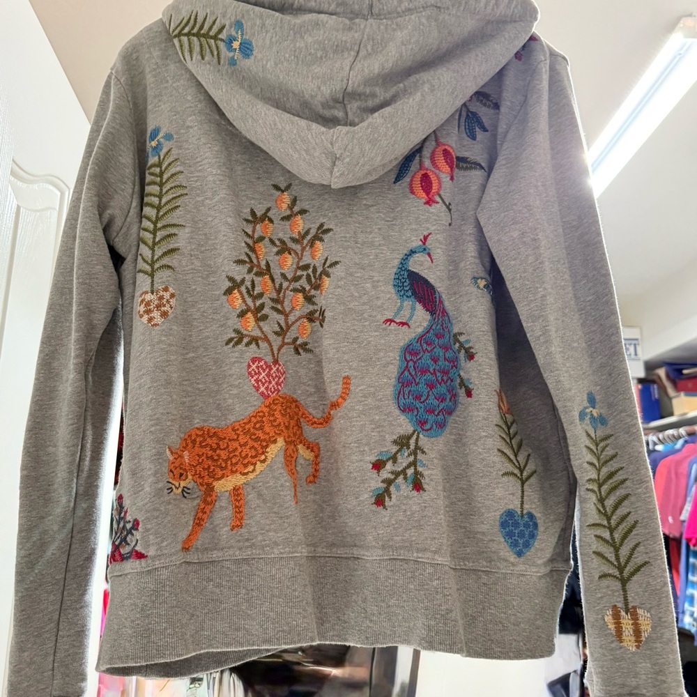Johnny Was-Adela Heather French Terry Zipup Sweatshirt - Picture 8 of 12